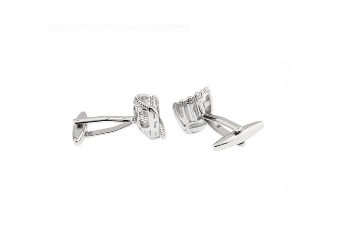 立体-グローブ-銀色-カフスボタン-シルバー-おもしろ系-男女-カフリングス-スポーツ-イベント-プレゼント-おしゃれ-結婚式-カフス専門店