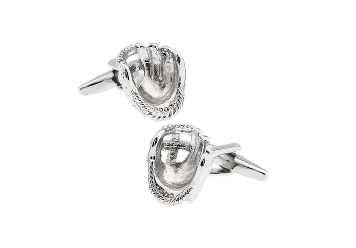 立体-グローブ-銀色-カフスボタン-シルバー-おもしろ系-男女-カフリングス-スポーツ-イベント-プレゼント-おしゃれ-結婚式-カフス専門店