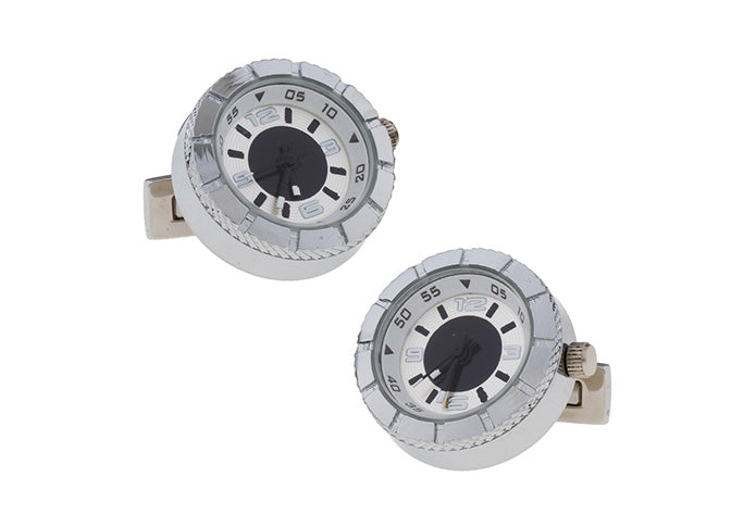 時計-動きます-まるで時計-高級-銀色-カフスボタン-シルバー-おしゃれ-男女-カフリングス-個性-プレゼント-可愛い-機能付き-大人気-結婚式-カフス専門店