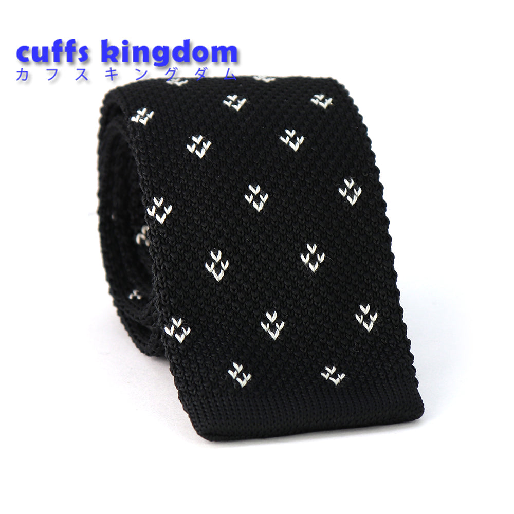 紺地-白-ドット-刺-入り-ニット-タイ-模様編み-タイプ-スタイリッシュ系-シンプル-クール-男女-祝-おしゃれ-かわいい-結婚式-カジュアル-スーツ-人気-プレゼント-ギフト-入園式-入学式-成人式