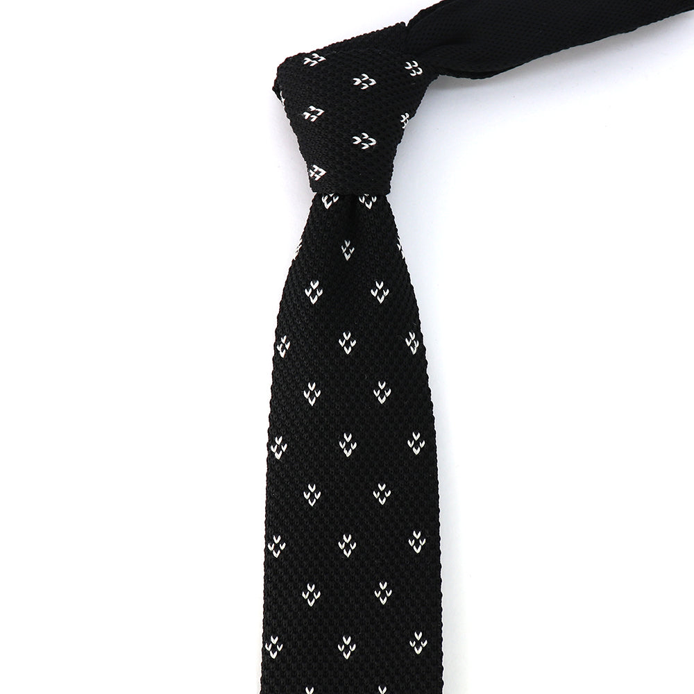 紺地-白-ドット-刺-入り-ニット-タイ-模様編み-タイプ-スタイリッシュ系-シンプル-クール-男女-祝-おしゃれ-かわいい-結婚式-カジュアル-スーツ-人気-プレゼント-ギフト-入園式-入学式-成人式