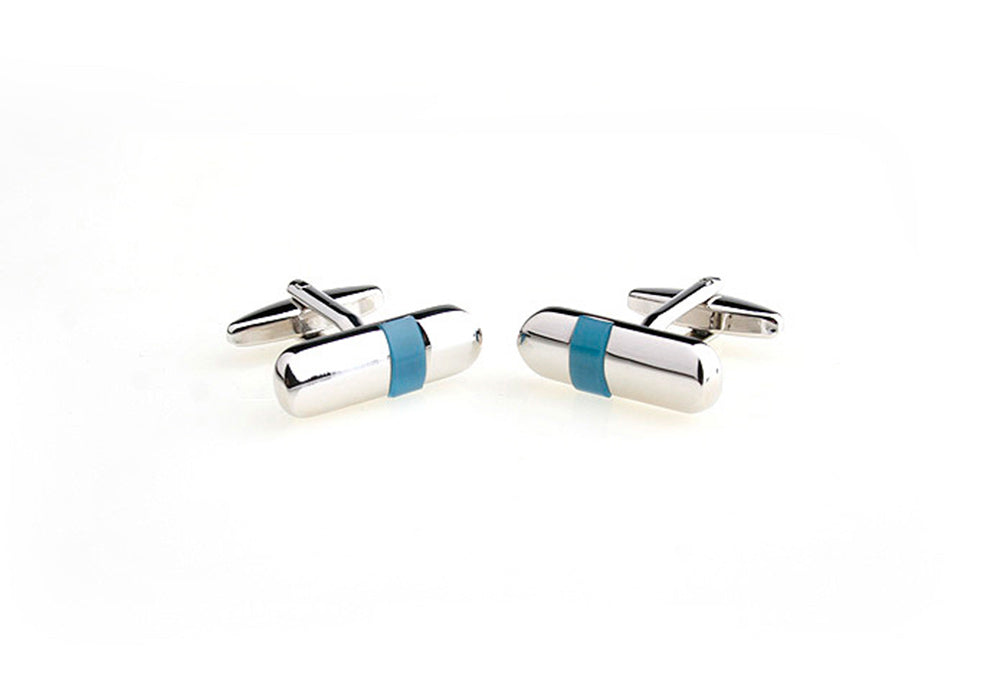 水色-ストーン-カフスボタン-カプセル型-青系-ブルー-男女-カフリングス-営業マン-おしゃれ-かわいい-結婚式-カジュアル-シンプル-ユニーク-スーツ-人気-プレゼント-ギフト-入園式-入学式-成人式