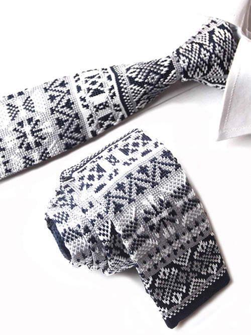 紺-グレイ-白-編み込み-ニットタイ-メリヤス編み-スッキリタイプ-スタイリッシュ系-シンプル-クール-男女-祝-おしゃれ-かわいい-結婚式-カジュアル-スーツ-人気-プレゼント-ギフト-入園式-入学式-成人式