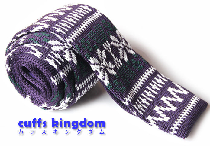 紫-緑-白-編み込み-ニット-タイ-メリヤス編み-スッキリタイプ-スタイリッシュ系-シンプル-クール-男女-祝-おしゃれ-かわいい-結婚式-カジュアル-スーツ-人気-プレゼント-ギフト-入園式-入学式-成人式