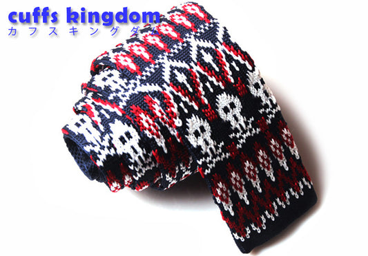 紺-赤-白-編み込み-ニットタイ-メリヤス編み-スッキリタイプ-スタイリッシュ系-シンプル-クール-男女-祝-おしゃれ-かわいい-結婚式-カジュアル-スーツ-人気-プレゼント-ギフト-入園式-入学式-成人式