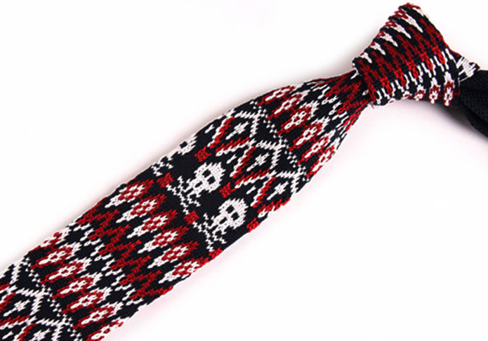 紺-赤-白-編み込み-ニットタイ-メリヤス編み-スッキリタイプ-スタイリッシュ系-シンプル-クール-男女-祝-おしゃれ-かわいい-結婚式-カジュアル-スーツ-人気-プレゼント-ギフト-入園式-入学式-成人式