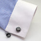 【 即日発送 】 ■ 丸型【 色 ：シルバー＆黒】カフスボタン ■ [ 1000円ぽっきり マラソン買い回り 対象 黒系 男女 営業マン おしゃれシンプル スーツ シャツ 人気 プレゼント 正装 ウエディング 入園式 入学式 ]