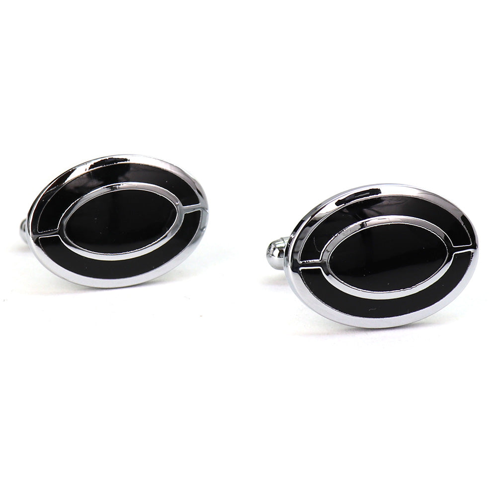 【 即日発送 】 ■ 丸型【 色 ：シルバー＆黒】カフスボタン ■ [ 1000円ぽっきり マラソン買い回り 対象 黒系 男女 営業マン おしゃれシンプル スーツ シャツ 人気 プレゼント 正装 ウエディング 入園式 入学式 ]