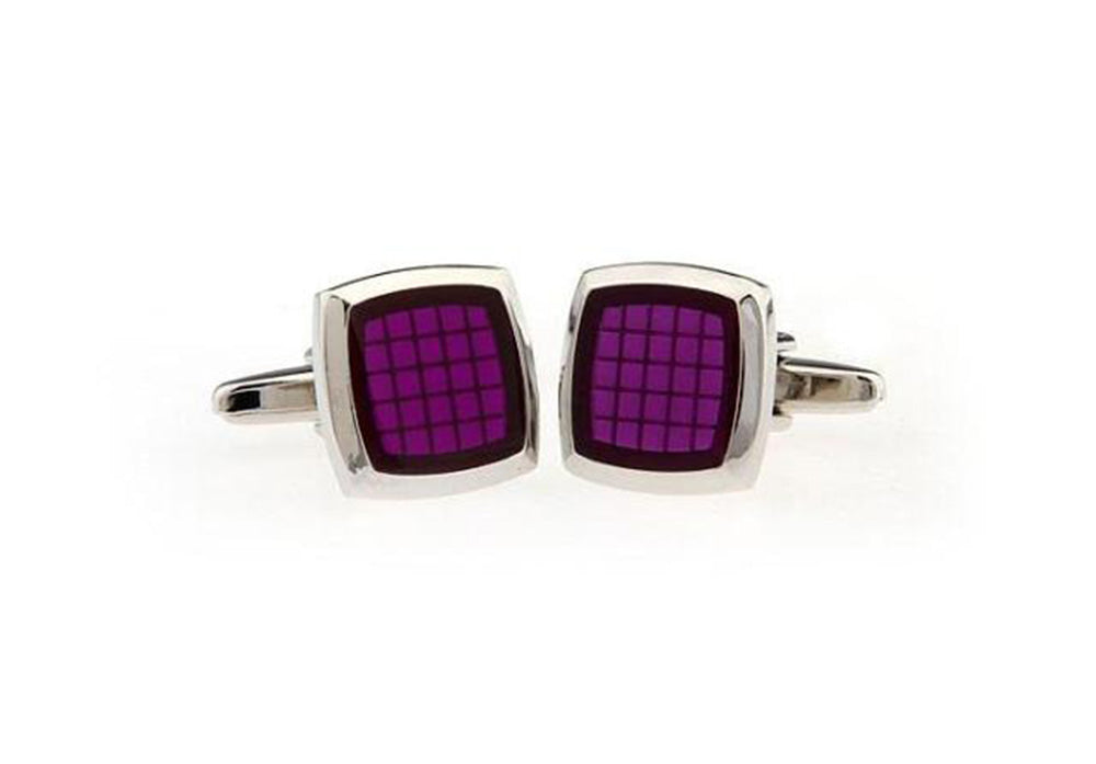 碁盤の目-クリスタル-カフスボタン-パープル-紫系-パープル-男女-カフリングス-営業マン-おしゃれ-かわいい-結婚式-カジュアル-シンプル-スーツ-人気-プレゼント-ギフト-入園式-入学式-成人式