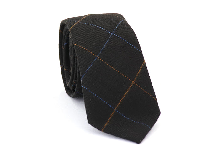 ビジネス-ネクタイ-ブラック-オレンジ-ブルー-極細-格子柄-男女-祝-おしゃれ-ビジネス-結婚式-カジュアル-スーツ-人気-プレゼント-ギフト-入園式-入学式-成人式-暖か-暖色-温もり