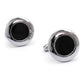 【 即日発送 】 ■ 丸型【 色 ：シルバー＆黒】カフスボタン ■ [ 1000円ぽっきり マラソン買い回り 対象 黒系 男女 営業マン おしゃれシンプル スーツ シャツ 人気 プレゼント 正装 ウエディング 入園式 入学式 ]