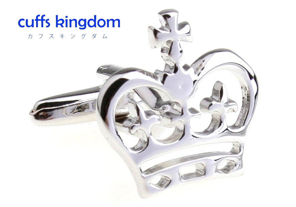 クラウン-シルバー-カフスボタン-銀色-系-男女-カフリングス-営業マン-おしゃれ-かわいい-結婚式-カジュアル-シンプル-スーツ-人気-プレゼント-ギフト-入園式-入学式-成人式