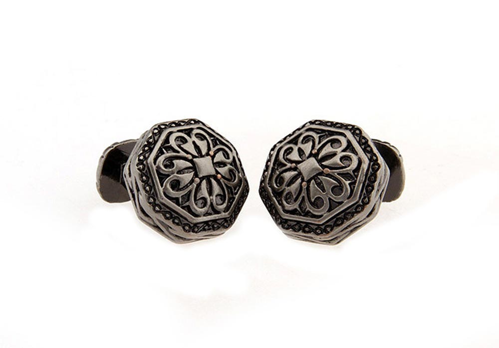 手作り-ハード系-シルバー-アクセ風-華-カフスボタン-黒系-ブラック-男女-カフリングス-営業マン-おしゃれ-かわいい-結婚式-カジュアル-スーツ-人気-プレゼント-ギフト-入園式-入学式-成人式