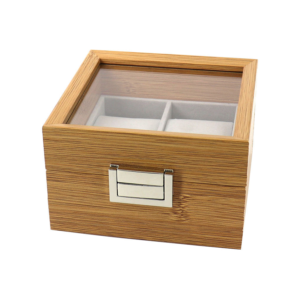 腕時計 2本 収納 木製 ボックス ガラス 天板◆ 裏地 柔らか 素材 ロック付き コレクション 高品質 高級時計 保管 ケース メンズ 父の日 誕プレ 収集 飾る インテリア 安心