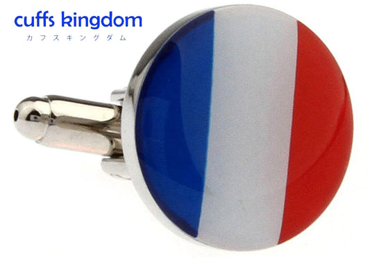 円形-ポップ-国旗-シリーズ-フランス-カラフル系-ビジネス-社交-国旗-カフリングス-集まり-人気-個性-フォーマル-カフス-専門店