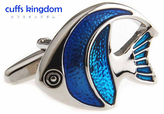 熱帯魚-ブルー-カフスボタン-青系-ブルー-男女-カフリングス-営業マン-おしゃれ-かわいい-結婚式-カジュアル-シンプル-スーツ-人気-プレゼント-ギフト-入園式-入学式-成人式