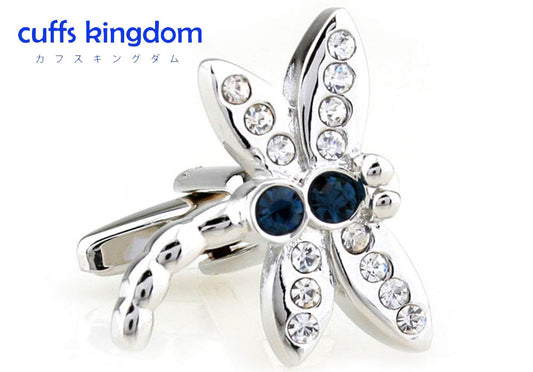 トンボ-ブルー-ストーン-カフリンクス-青-系-ブルー-男女-カフリングス-営業マン-おしゃれ-かわいい-結婚式-カジュアル-シンプル-スーツ-人気-プレゼント-ギフト-入園式-入学式-成人式