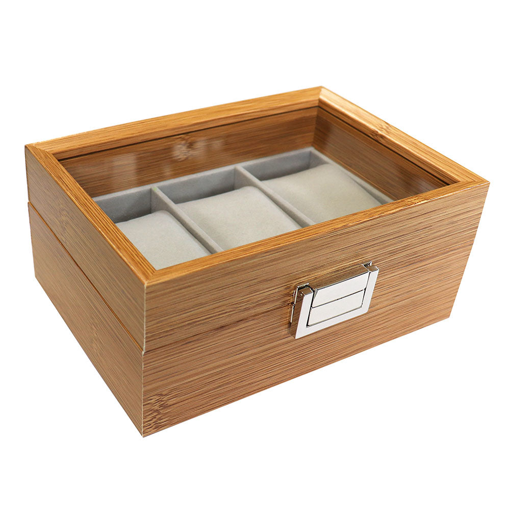 腕時計 3本 収納 木製 ボックス ガラス 天板◆ 裏地 柔らか 素材 ロック付き コレクション 高品質 高級時計 保管 ケース メンズ 父の日 誕プレ 収集 飾る インテリア 安心