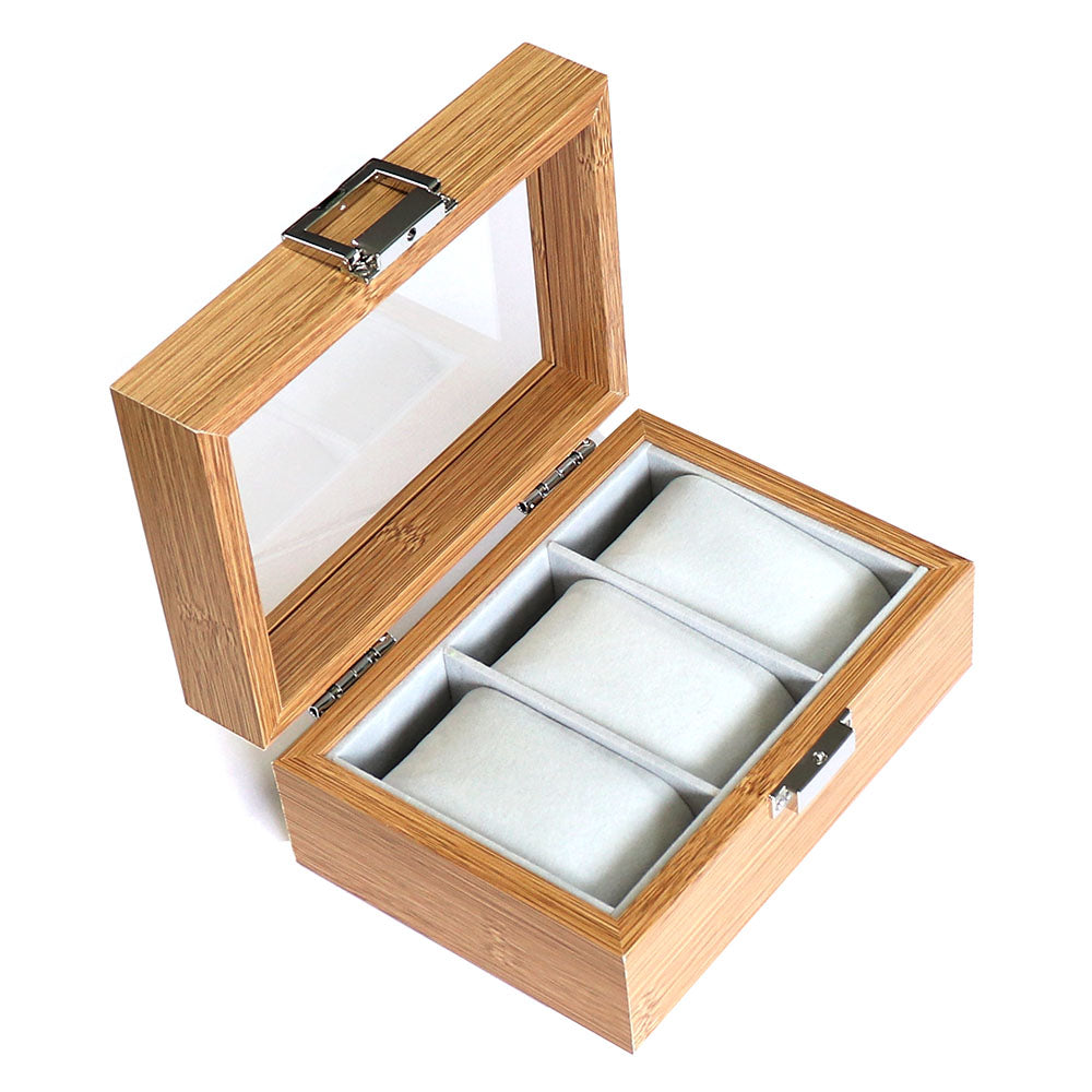 腕時計 3本 収納 木製 ボックス ガラス 天板◆ 裏地 柔らか 素材 ロック付き コレクション 高品質 高級時計 保管 ケース メンズ 父の日 誕プレ 収集 飾る インテリア 安心