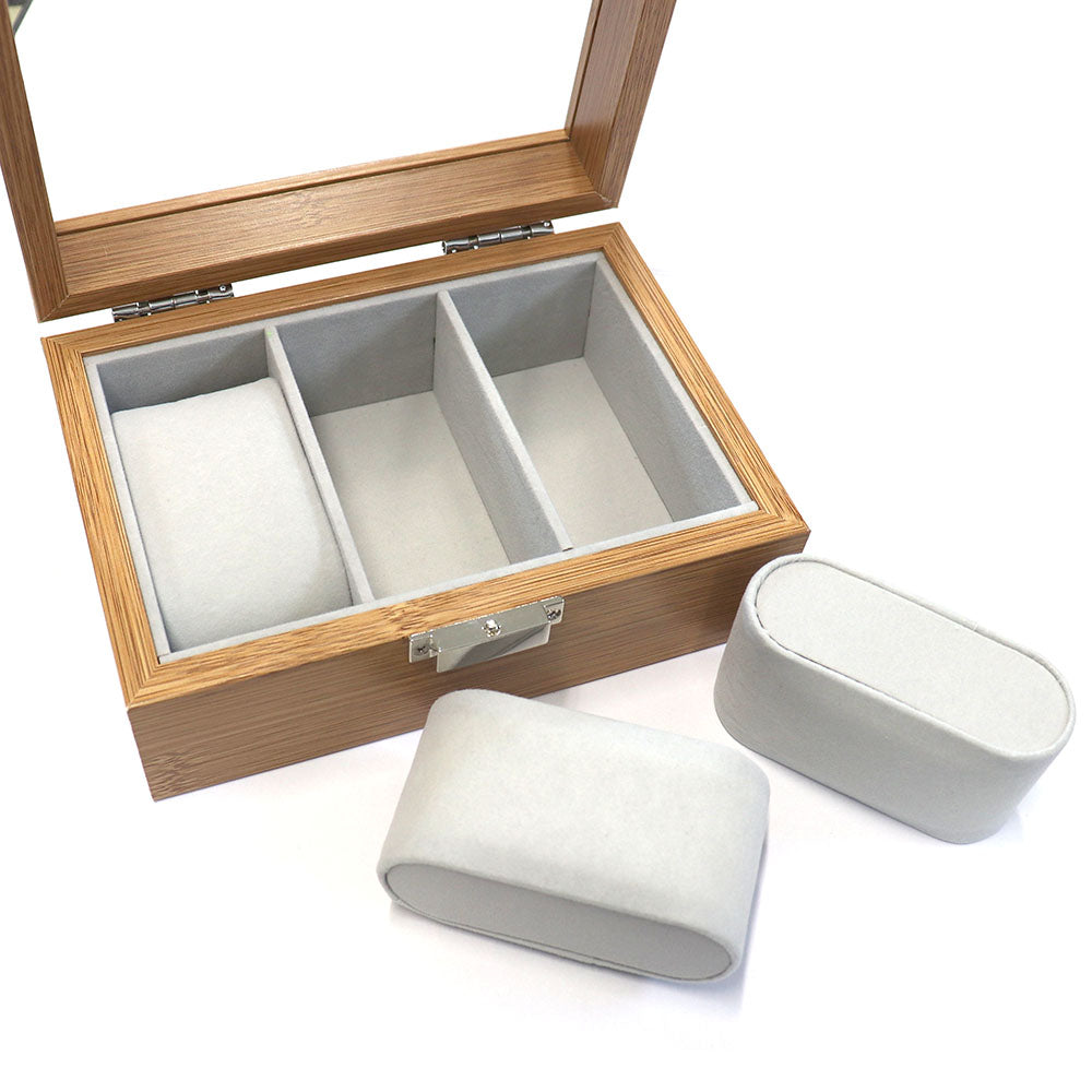 腕時計 3本 収納 木製 ボックス ガラス 天板◆ 裏地 柔らか 素材 ロック付き コレクション 高品質 高級時計 保管 ケース メンズ 父の日 誕プレ 収集 飾る インテリア 安心