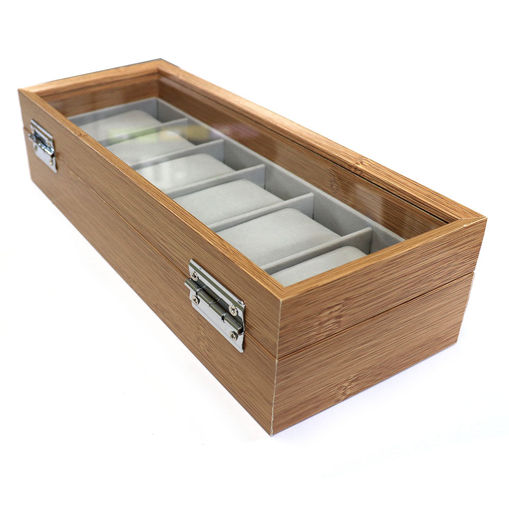 腕時計 6本 収納 木製 ボックス ガラス 天板◆ 裏地 柔らか 素材 ロック付き コレクション 高品質 高級時計 保管 ケース メンズ 父の日 誕プレ 収集 飾る インテリア 安心