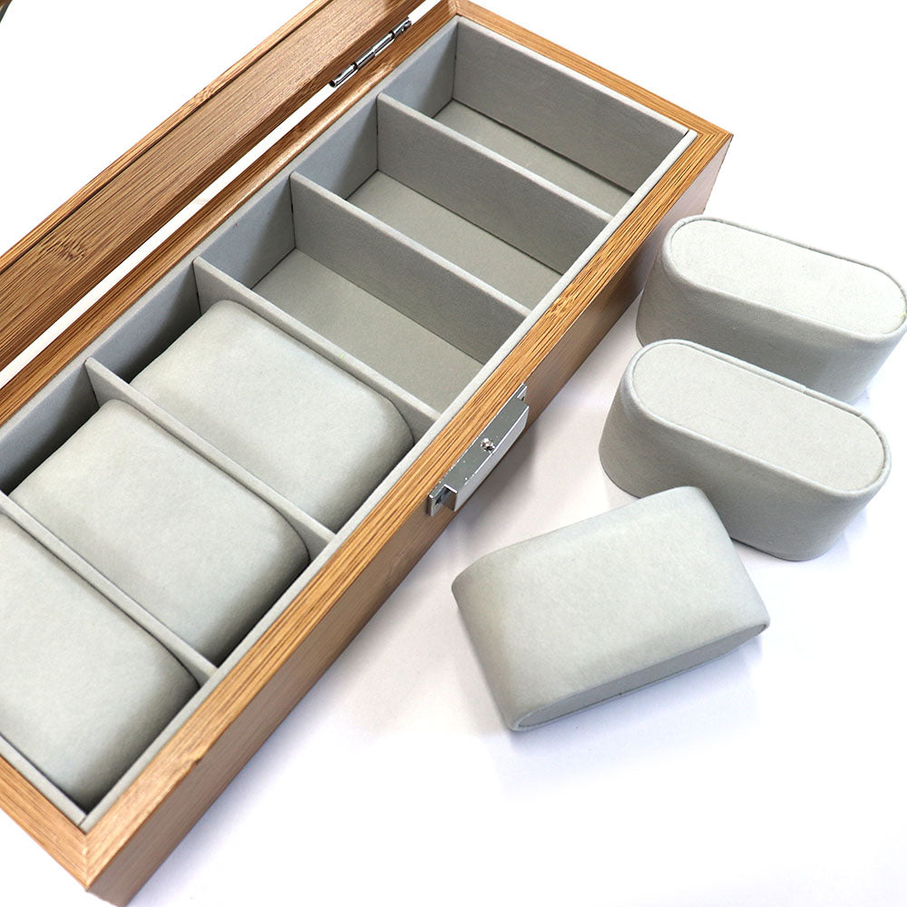 腕時計 6本 収納 木製 ボックス ガラス 天板◆ 裏地 柔らか 素材 ロック付き コレクション 高品質 高級時計 保管 ケース メンズ 父の日 誕プレ 収集 飾る インテリア 安心