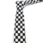 黒-白-チェッカー-ネクタイ-ポリエステル-100-全長-約145ｃｍ-剣幅-約5ｃｍ-おしゃれ-かわいい-結婚式-カジュアル-シンプル-スーツ-人気-プレゼント-ギフト-入園式-入学式-成人式