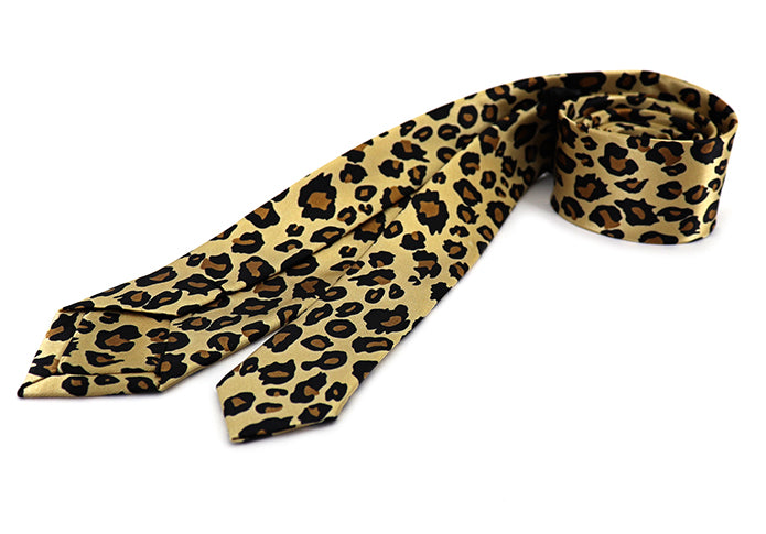ヒョウ柄-ネクタイ-ポリエステル-100-全長-約145ｃｍ-剣幅-約5ｃｍ-おしゃれ-かわいい-結婚式-カジュアル-シンプル-スーツ-人気-プレゼント-ギフト-入園式-入学式-成人式