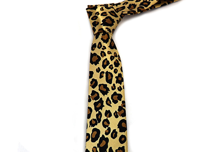 ヒョウ柄-ネクタイ-ポリエステル-100-全長-約145ｃｍ-剣幅-約5ｃｍ-おしゃれ-かわいい-結婚式-カジュアル-シンプル-スーツ-人気-プレゼント-ギフト-入園式-入学式-成人式