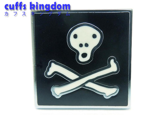 海賊旗-カフスボタン-ブラック-カフスボタン-黒系-ブラック-男女-カフリングス-営業マン-おしゃれ-かわいい-カジュアル-ドクロ-シンプル-スーツ-人気-プレゼント-ギフト-成人式