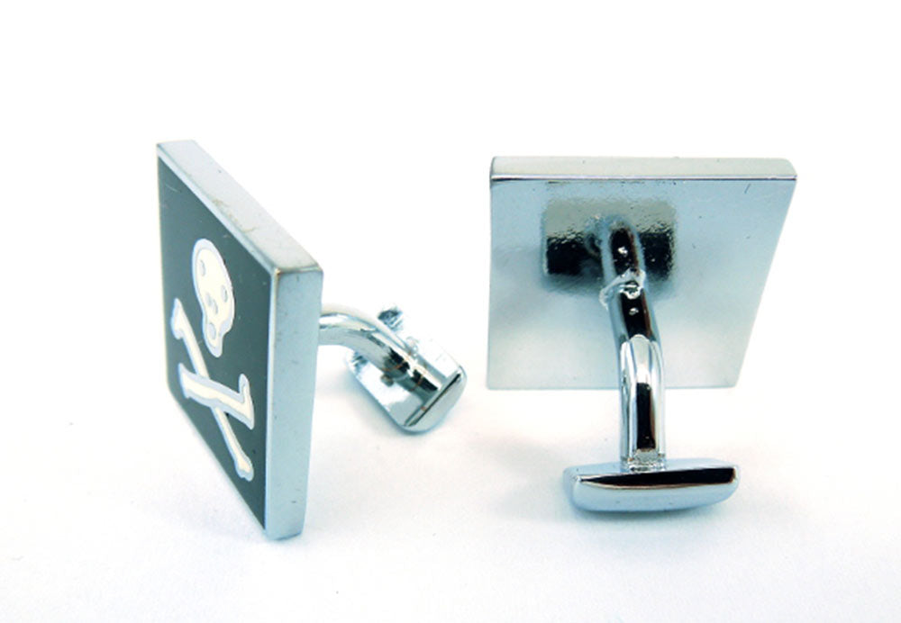 海賊旗-カフスボタン-ブラック-カフスボタン-黒系-ブラック-男女-カフリングス-営業マン-おしゃれ-かわいい-カジュアル-ドクロ-シンプル-スーツ-人気-プレゼント-ギフト-成人式