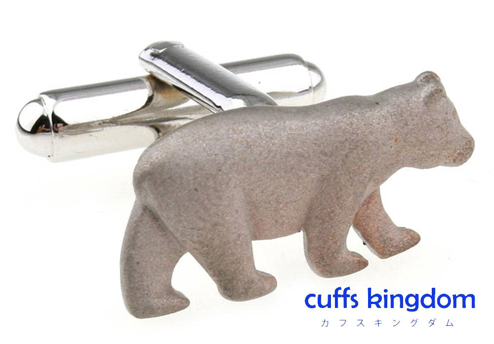 白くま-カフスボタン-猛獣注意-銀色-系-男女-カフリングス-営業マン-おしゃれ-かわいい-結婚式-カジュアル-シンプル-スーツ-人気-動物-プレゼント-ギフト-入園式-入学式-成人式