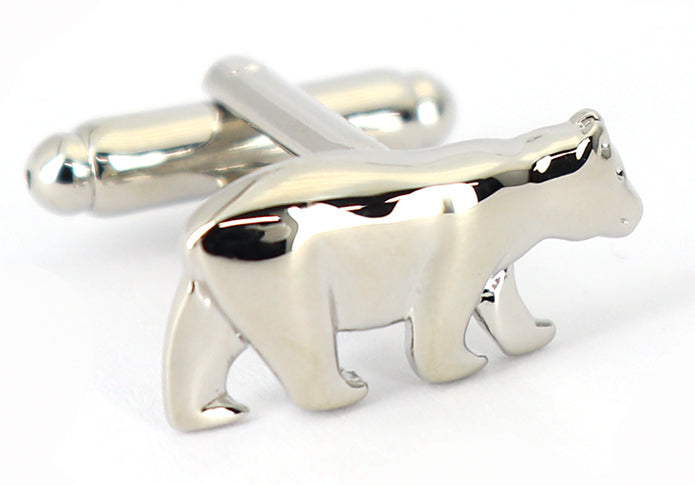 白くま-カフスボタン-猛獣注意-銀色-系-男女-カフリングス-営業マン-おしゃれ-かわいい-結婚式-カジュアル-シンプル-スーツ-人気-動物-プレゼント-ギフト-入園式-入学式-成人式