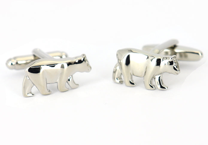 白くま-カフスボタン-猛獣注意-銀色-系-男女-カフリングス-営業マン-おしゃれ-かわいい-結婚式-カジュアル-シンプル-スーツ-人気-動物-プレゼント-ギフト-入園式-入学式-成人式