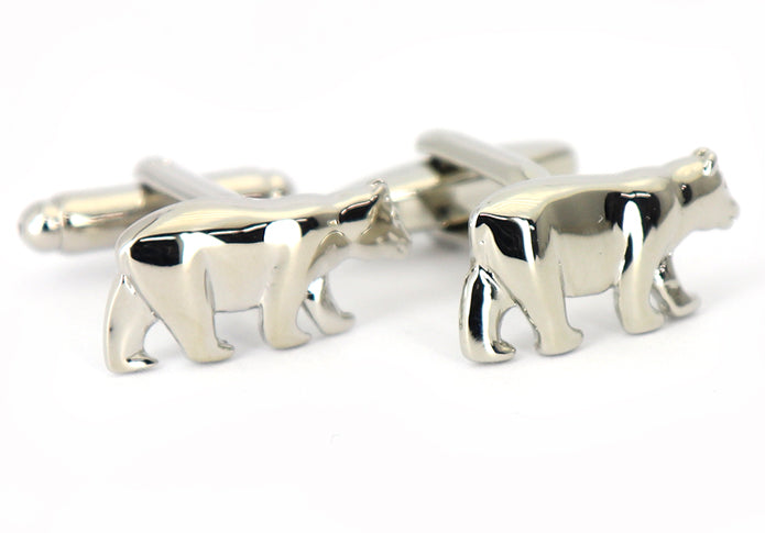 白くま-カフスボタン-猛獣注意-銀色-系-男女-カフリングス-営業マン-おしゃれ-かわいい-結婚式-カジュアル-シンプル-スーツ-人気-動物-プレゼント-ギフト-入園式-入学式-成人式