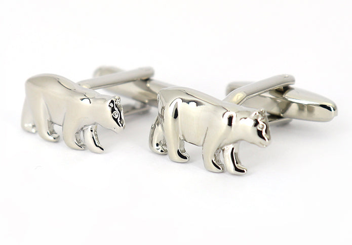白くま-カフスボタン-猛獣注意-銀色-系-男女-カフリングス-営業マン-おしゃれ-かわいい-結婚式-カジュアル-シンプル-スーツ-人気-動物-プレゼント-ギフト-入園式-入学式-成人式