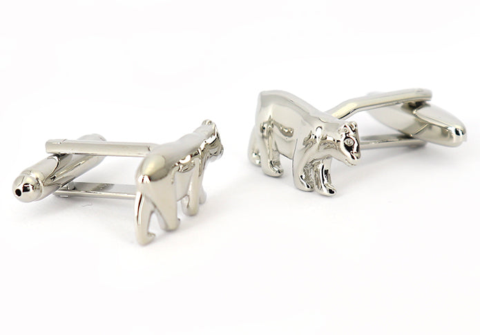 白くま-カフスボタン-猛獣注意-銀色-系-男女-カフリングス-営業マン-おしゃれ-かわいい-結婚式-カジュアル-シンプル-スーツ-人気-動物-プレゼント-ギフト-入園式-入学式-成人式