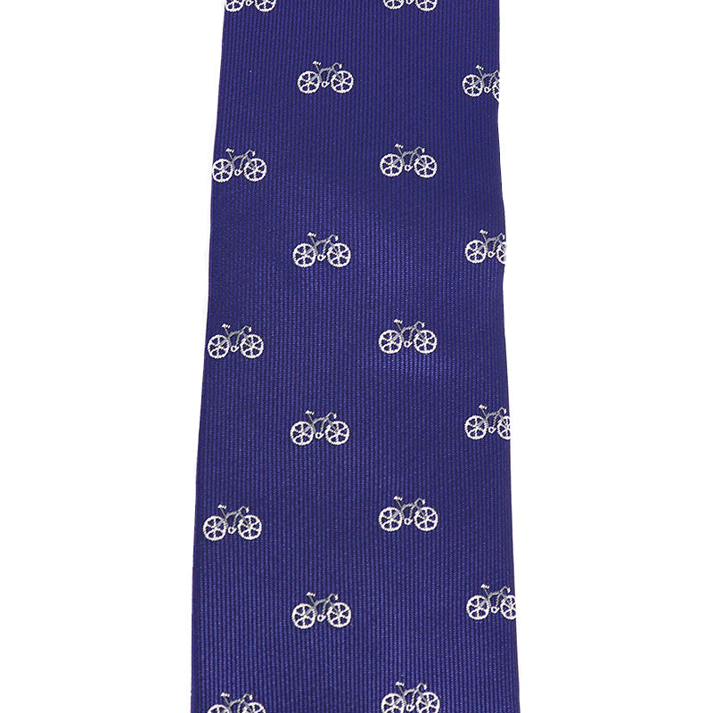 ネイビー生地-自転車-刺繍-可愛い-スポーツ-ネクタイ-ポリエステル-全長-約-145ｃｍ-剣幅-約-6ｃｍ-おしゃれ-かわいい-結婚式-カジュアル-シンプル-スーツ-人気-プレゼント-ギフト-春-成人式