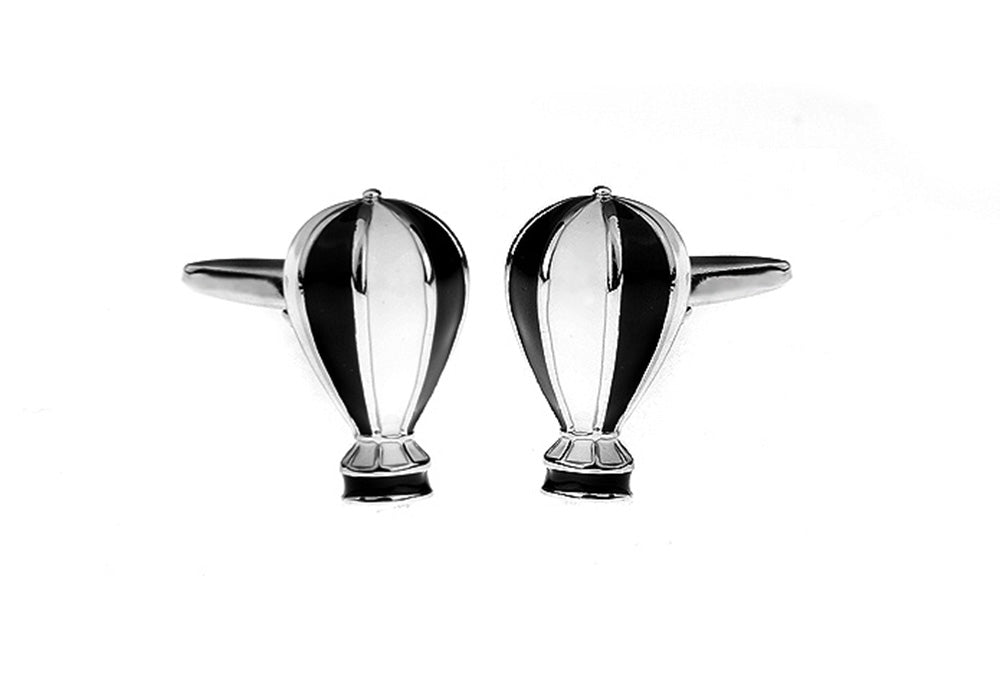 白-ｘ-黒-熱気球-カフスボタン-白-系-ホワイト-男女-カフリングス-営業マン-おしゃれ-かわいい-ユニーク-結婚式-カジュアル-シンプル-スーツ-人気-プレゼント-ギフト-入園式-入学式-成人式