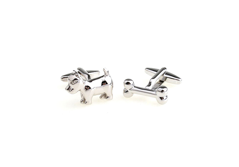犬-骨-アンサンブル-カフスボタン-銀色-系-男女-カフリングス-営業マン-おしゃれ-かわいい-結婚式-カジュアル-シンプル-スーツ-人気-プレゼント-ギフト-入園式-入学式-成人式