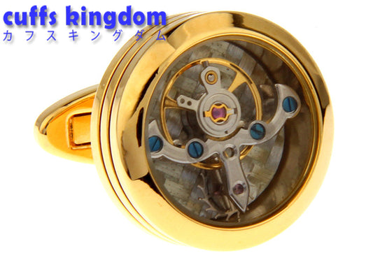 機械-仕掛け-金-カフスボタン-ゴールド-趣味-細工-男女-カフリングス-プレゼント-おしゃれ-結婚式-カフス専門店
