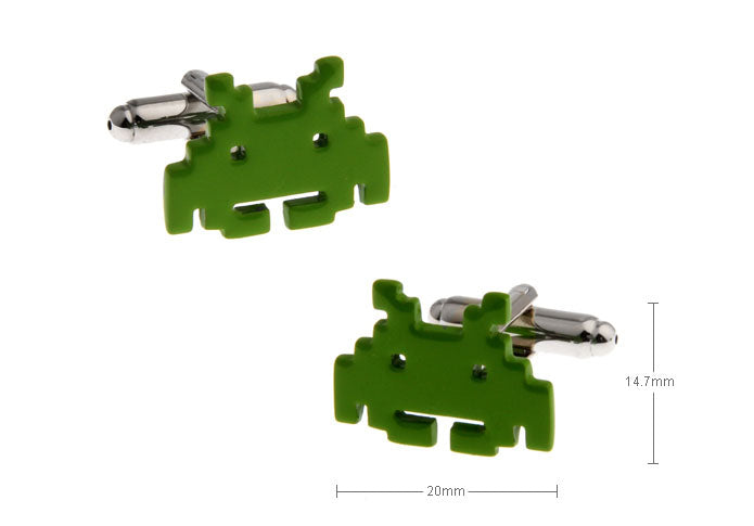 昔懐かしゲーム風カフスボタン-緑系-グリーン-男女-カフリングス-営業マン-おしゃれ-かわいい-結婚式-カジュアル-シンプル-ユニーク-スーツ-人気-プレゼント-ギフト-入園式-入学式-成人式