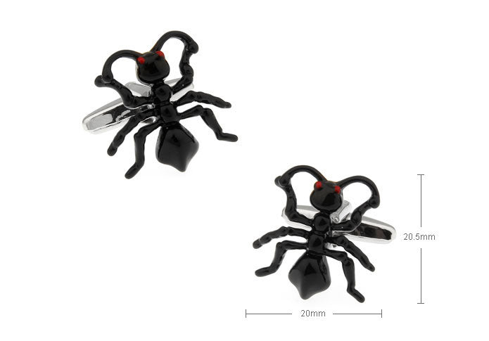 蟻-型-カフリングス-ブラック-カフスボタン-黒系-ブラック-男女-カフリングス-営業マン-おしゃれ-かわいい-結婚式-カジュアル-シンプル-スーツ-人気-プレゼント-ギフト-入園式-入学式-成人式