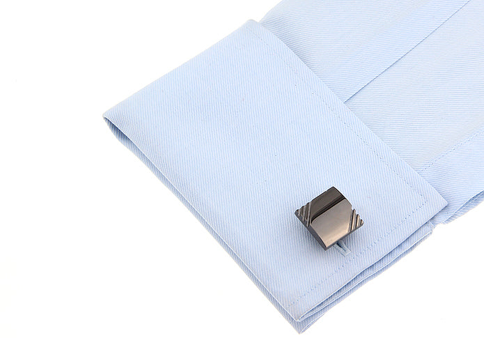 ビジネス-スクエアー-ブラック-カフスボタン-黒色-ダーク系-男性-重量感-カフリングス-クール系-スクエア-おしゃれ-ギフト