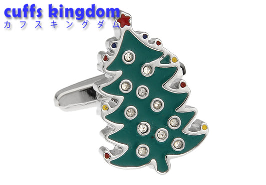 クリスマスツリー-カフスボタン-緑系-グリーン-男女-カフリングス-営業マン-おしゃれ-かわいい-結婚式-カジュアル-シンプル-スーツ-人気-プレゼント-ギフト-入園式-入学式-成人式