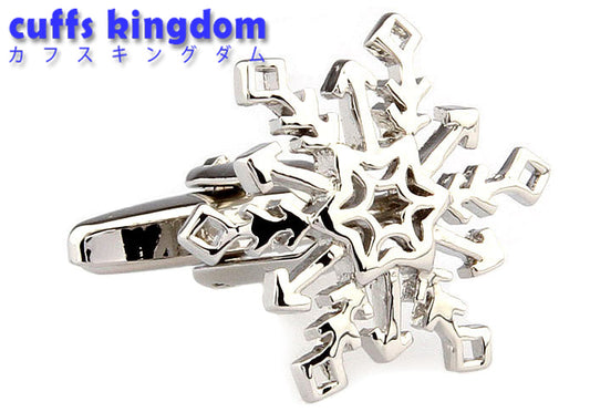 氷の結晶-カフスボタン-銀色-系-男女-カフリングス-営業マン-おしゃれ-かわいい-結婚式-カジュアル-シンプル-スーツ-人気-プレゼント-ギフト-入園式-入学式-成人式
