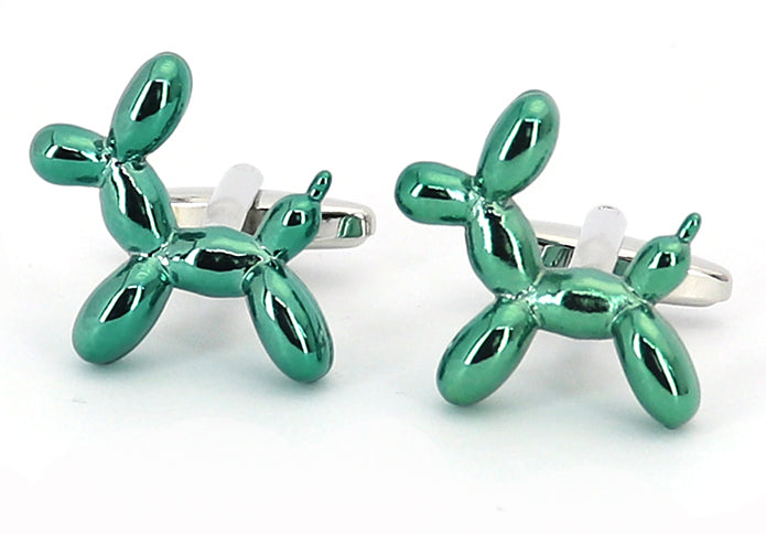 バルーンアート-犬-カフリングス-青緑-系-男女-カフリングス-営業マン-おしゃれ-かわいい-結婚式-カジュアル-ユニーク-スーツ-人気-プレゼント-ギフト-入園式-入学式-成人式