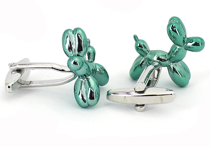 バルーンアート-犬-カフリングス-青緑-系-男女-カフリングス-営業マン-おしゃれ-かわいい-結婚式-カジュアル-ユニーク-スーツ-人気-プレゼント-ギフト-入園式-入学式-成人式