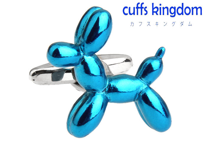 バルーンアート-犬-カフリングス-青緑-系-男女-カフリングス-営業マン-おしゃれ-かわいい-結婚式-カジュアル-ユニーク-スーツ-人気-プレゼント-ギフト-入園式-入学式-成人式