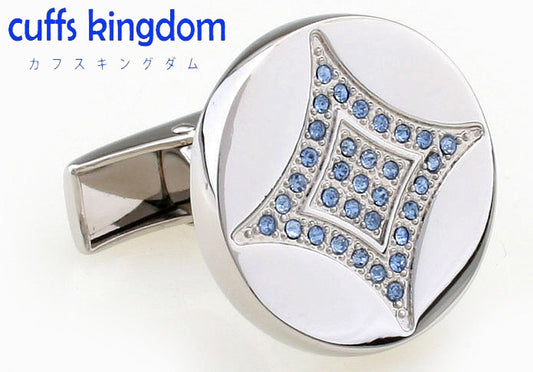 大きめ-サイズ-円形-青-菱形-カフスボタン-銀色-系-男女-カフリングス-営業マン-おしゃれ-かわいい-結婚式-カジュアル-シンプル-スーツ-人気-プレゼント-ギフト-入園式-入学式-成人式
